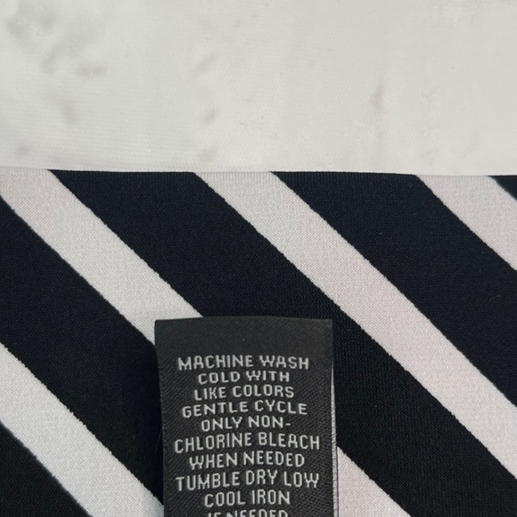 Lane Bryant Womens Black White Strip Elastic Waist Fit & Flare Skirt Sz. 14 16 - Picture 7 of 8